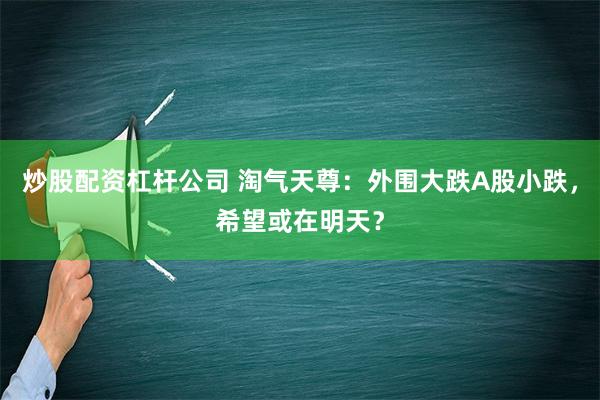 炒股配资杠杆公司 淘气天尊：外围大跌A股小跌，希望或在明天？