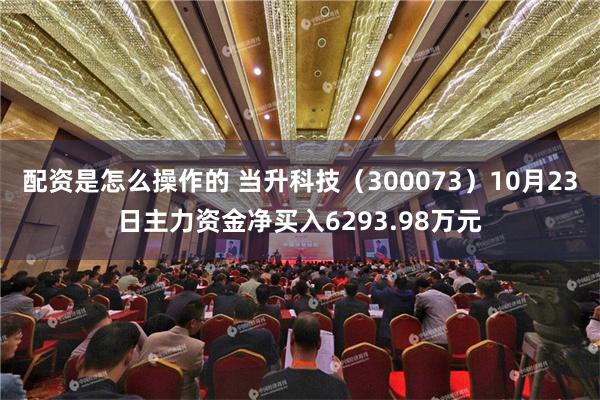 配资是怎么操作的 当升科技（300073）10月23日主力资金净买入6293.98万元