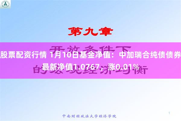 股票配资行情 1月10日基金净值：中加瑞合纯债债券最新净值1.0767，涨0.01%